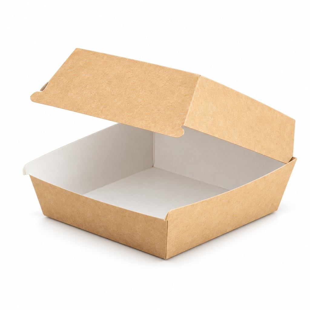 [00-2532] Boîte a hamburger - Boîte 4 hamburger KRAFT - 145x145x80