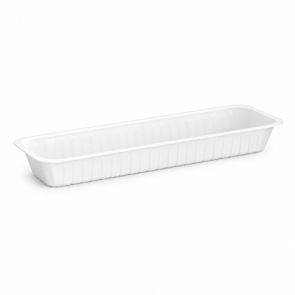 [00-2561] PS Barquette A16S Blanc - Barquette fricadelle 200m - 203x54x28mm