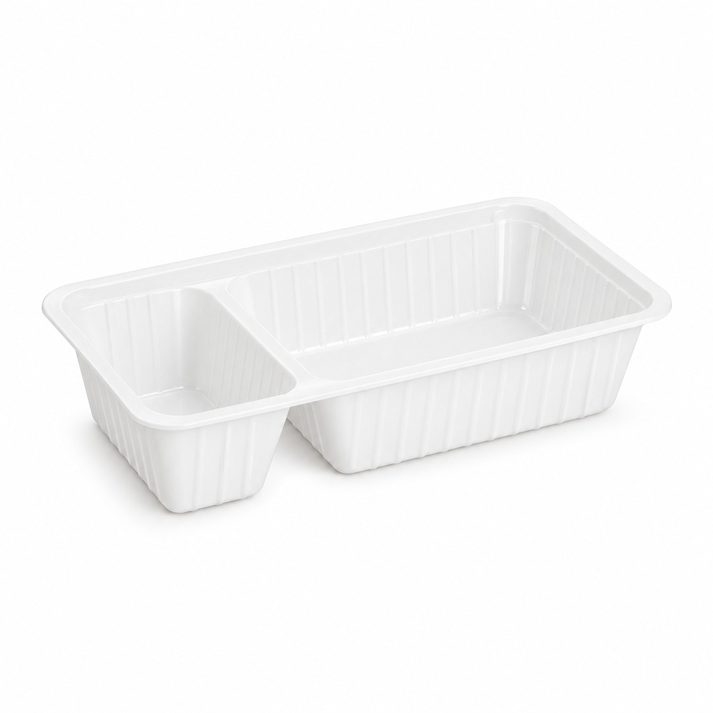 [00-2564] PS Barquette A20/A14+1 Blanc - Barquette a frites 500ml + 150mI