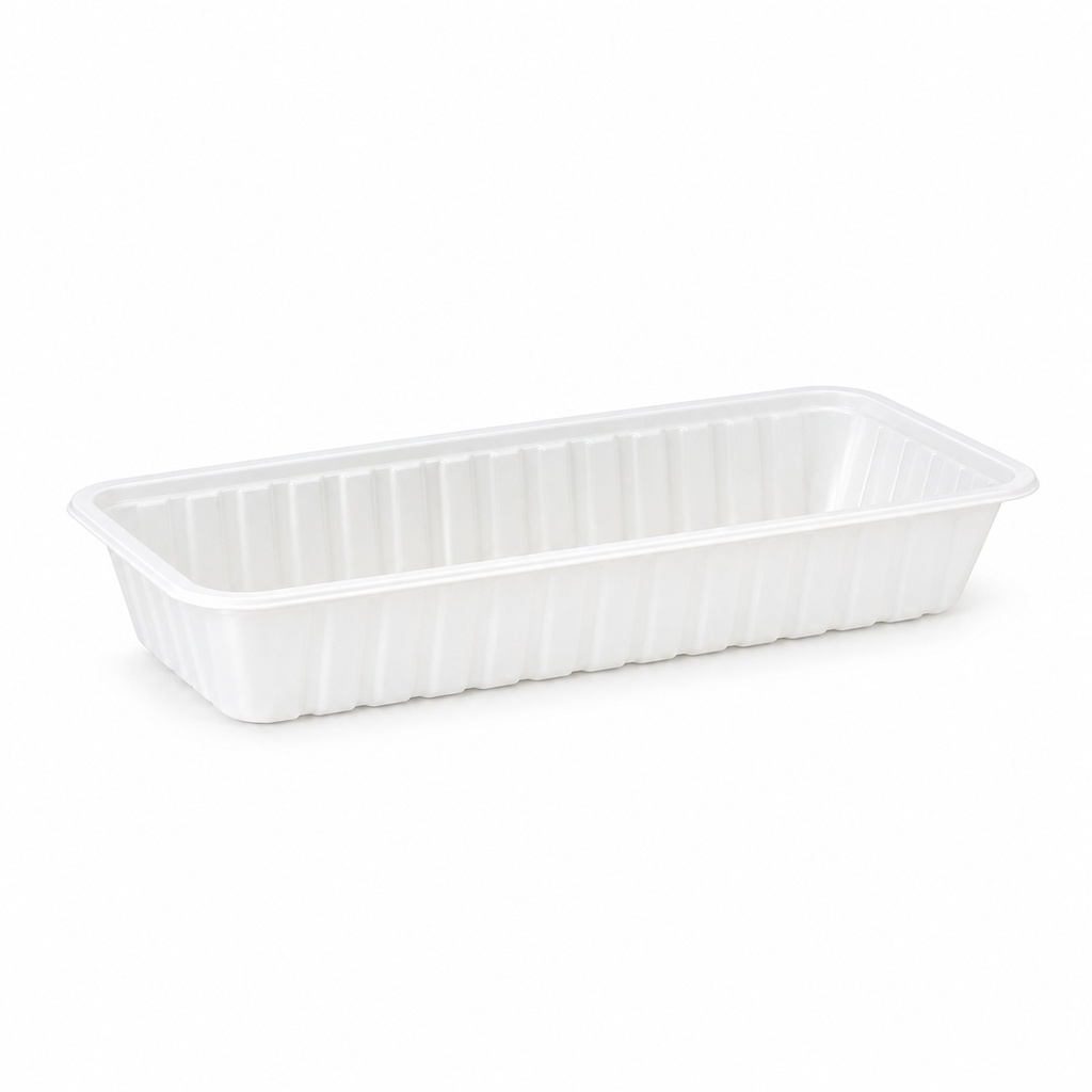[00-2562] PS Barquette A16B Blanc - Barquette Large fricadelle 340m! - 208x75x30mm
