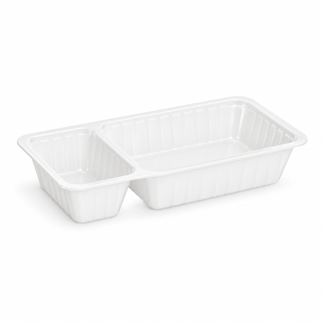 [00-2565] PS Barquette A22/A9+1 Blanc - Barquette a frites 350ml + 100ml