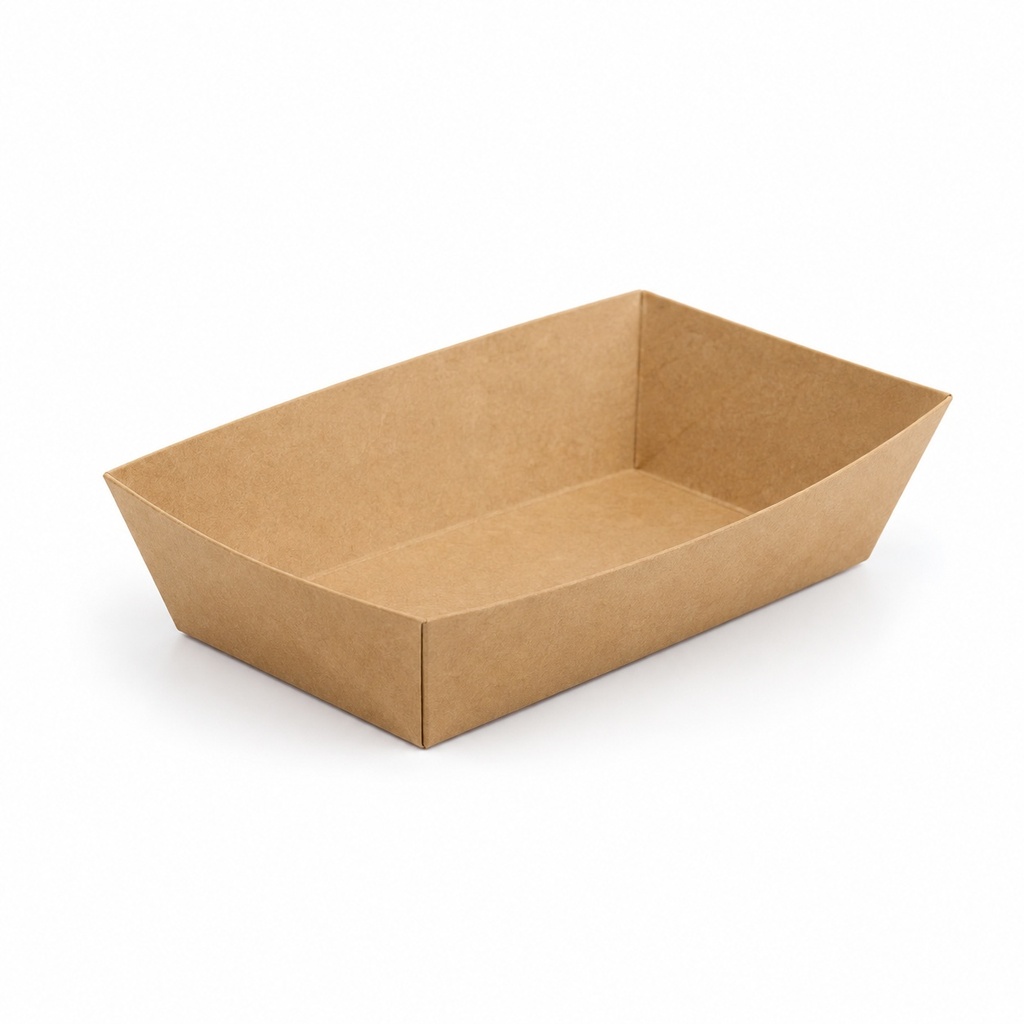 [00-2567] KRAFT Barquette A7 - Barquette a frites Kraft Brun complet