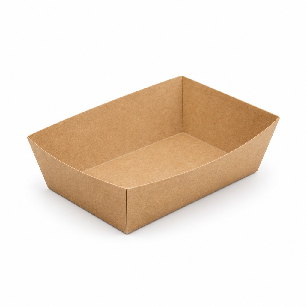 [00-2569] KRAFT Barquette A13 - Barquette a frites Kraft Brun complet