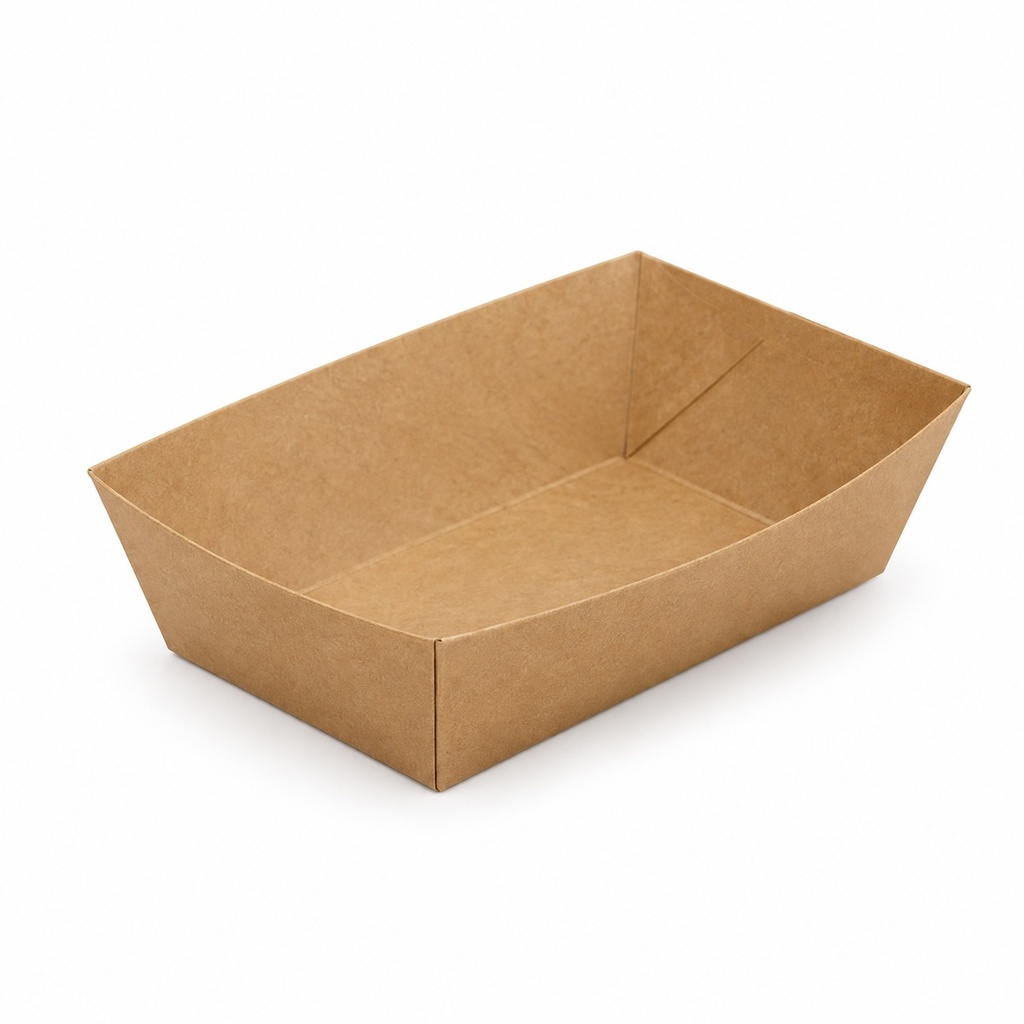 [00-2570] KRAFT Barquette A14 - Barquette a frites Kraft Brun complet