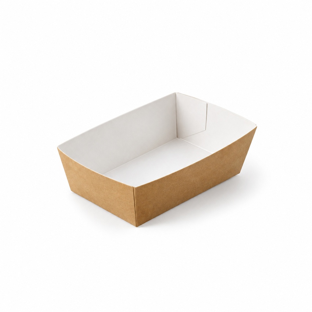 [00-2572] KRAFT Barquette A7 - Barquette a frites Kraft Brun brun/ ~- - blanc