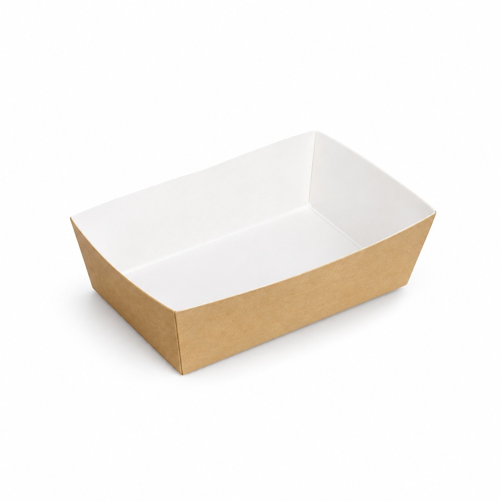 [00-2573] KRAFT Barquette A9 - Barquette a frites Kraft Brun brun/ - blanc