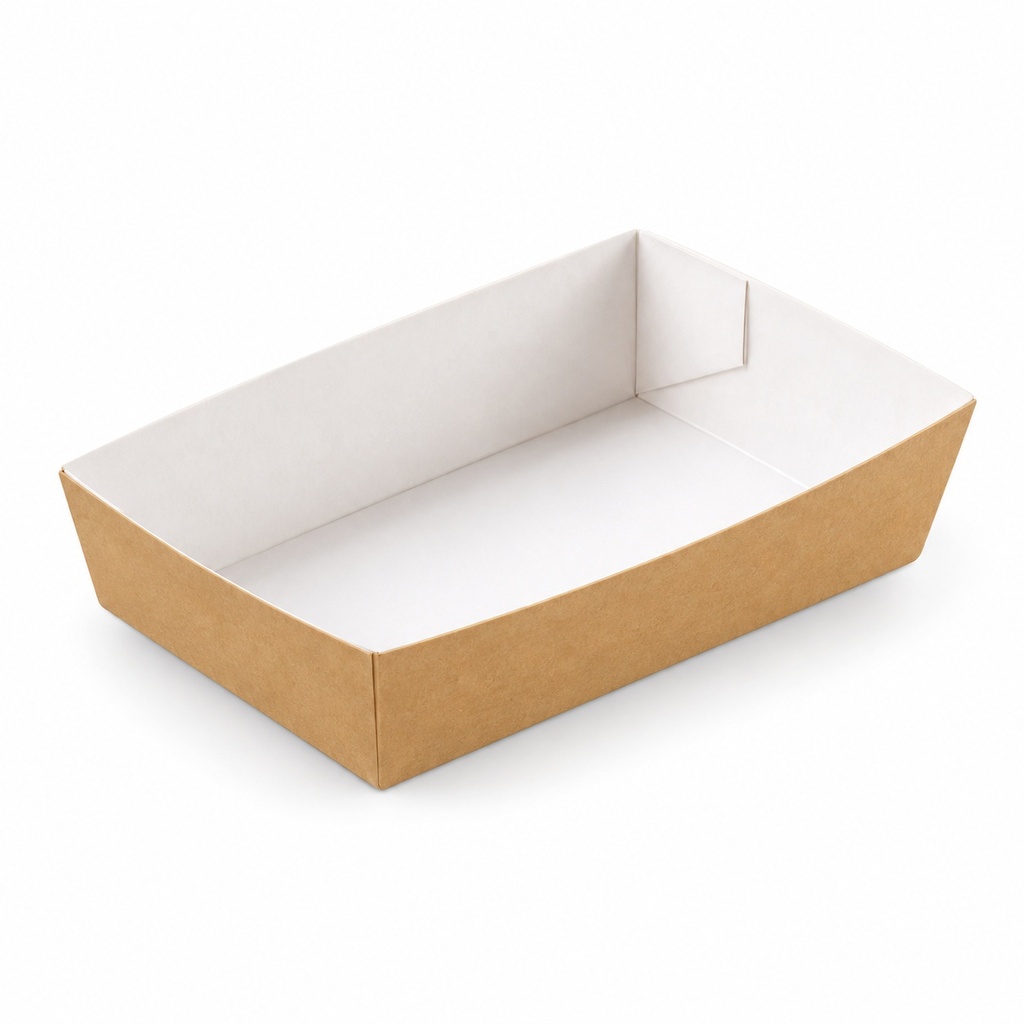 [00-2574] KRAFT Barquette A13 - Barquette a frites Kraft Brun brun/ - - blanc