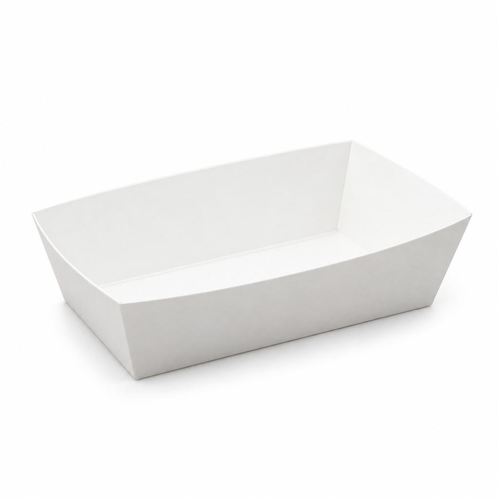 [00-2578] Barquette a frites Blanc - Barquette a frites moyenne blanc