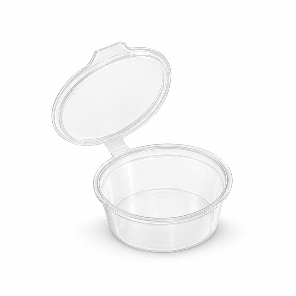 [00-2590] Pot a sauce avec couvercle - couvercle charniére 2 oz