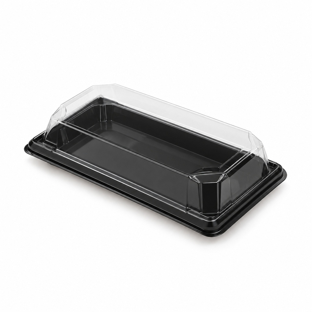 [00-2643] Plateau sushi 00 - GP - 00B noir + couvercle ps
