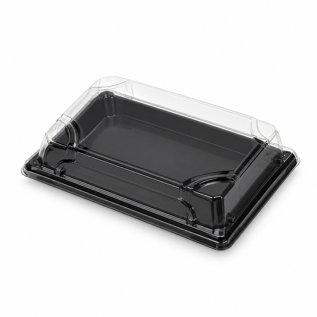 [00-2646] Plateau sushi 03 - GP - 03B noir + couvercle ps