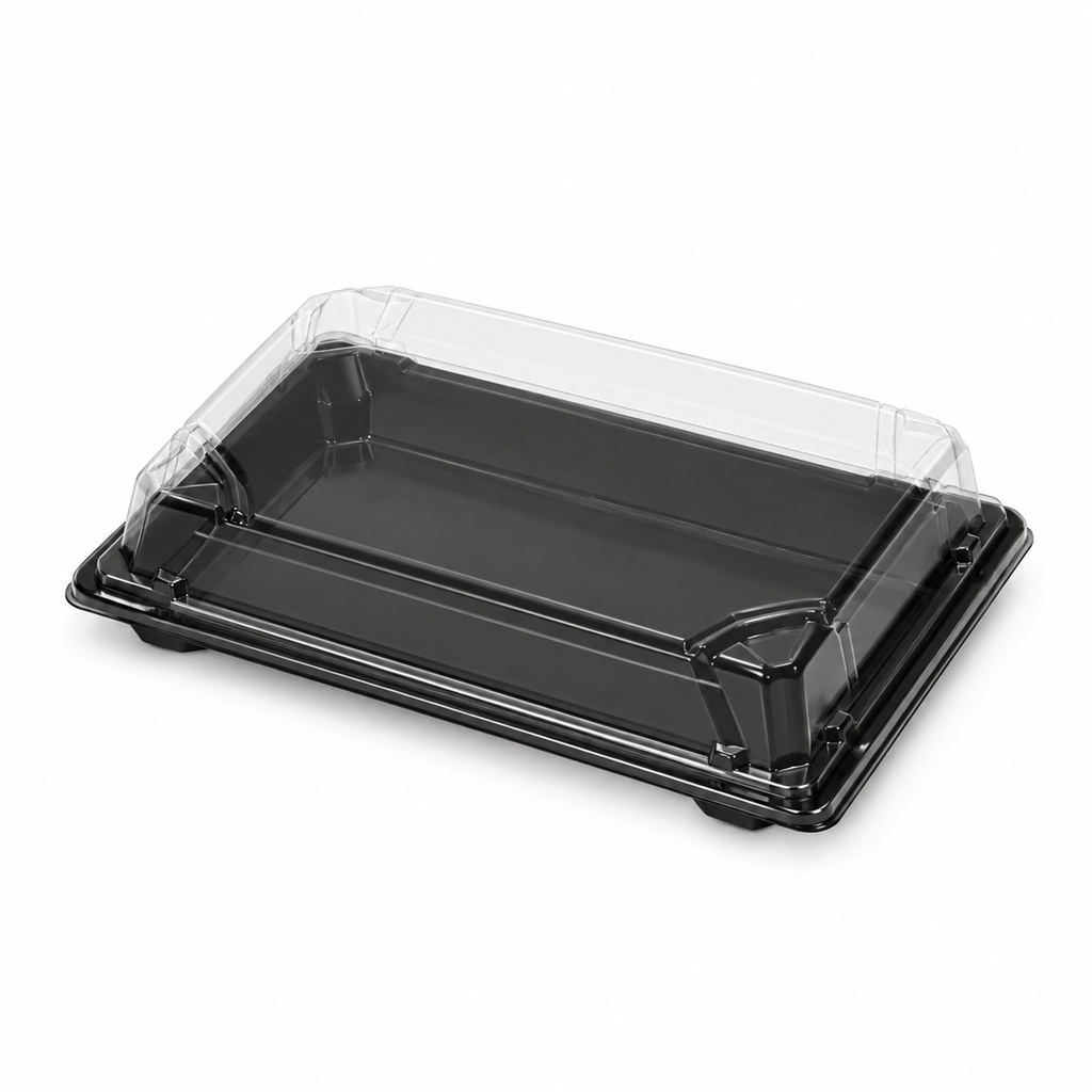 [00-2647] Plateau sushi 05 - GP - 05B noir + couvercle ps