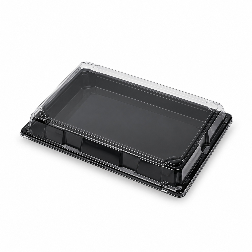 [00-2650] Plateau sushi 11 - GP - 11B noir + couvercle ps