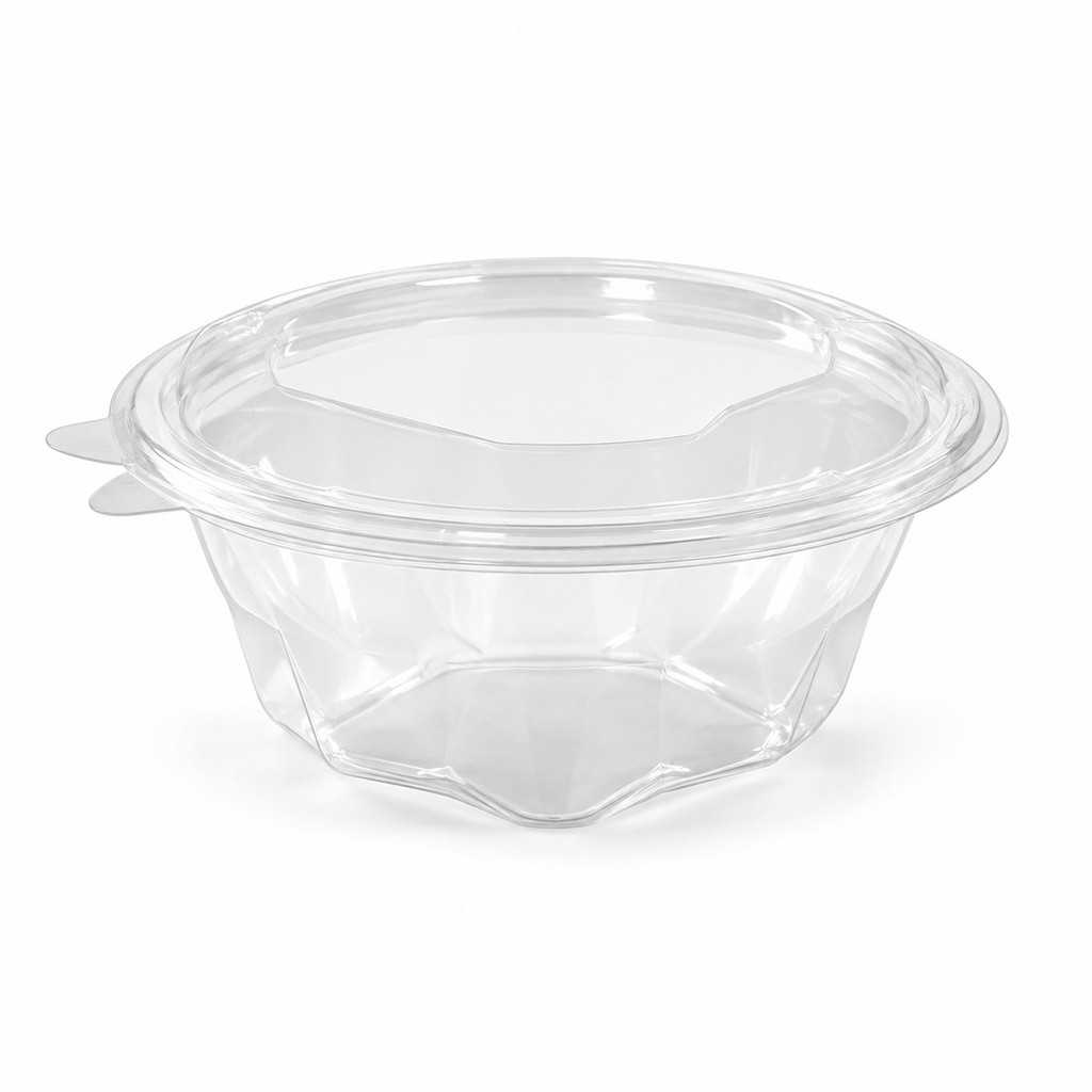 [00-2657] Barquette salade Diamond - 500 cc avec couvercle PET