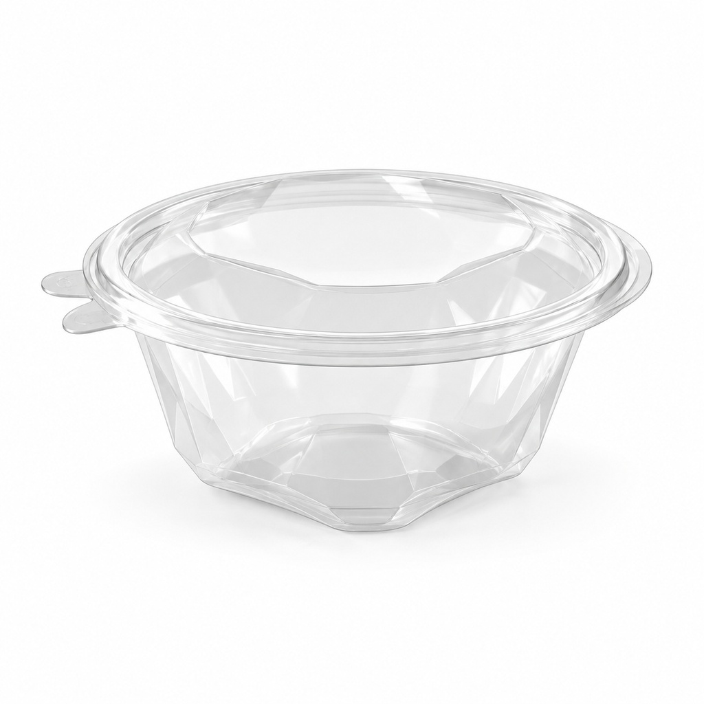 [00-2659] Barquette salade Diamond - 1000 cc avec couvercle PET