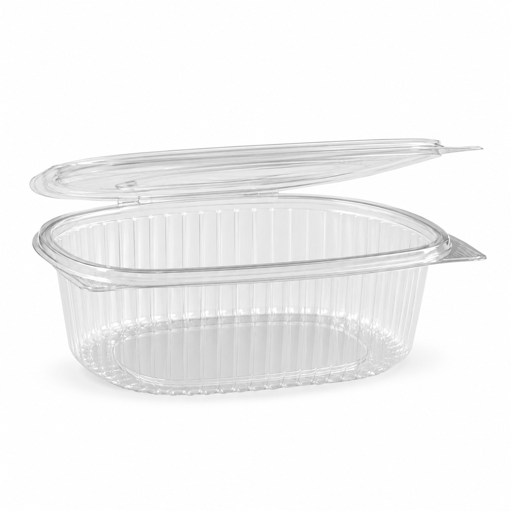 [00-2669] Barquette salade OVALE - 1000 cc avec couvercle PET