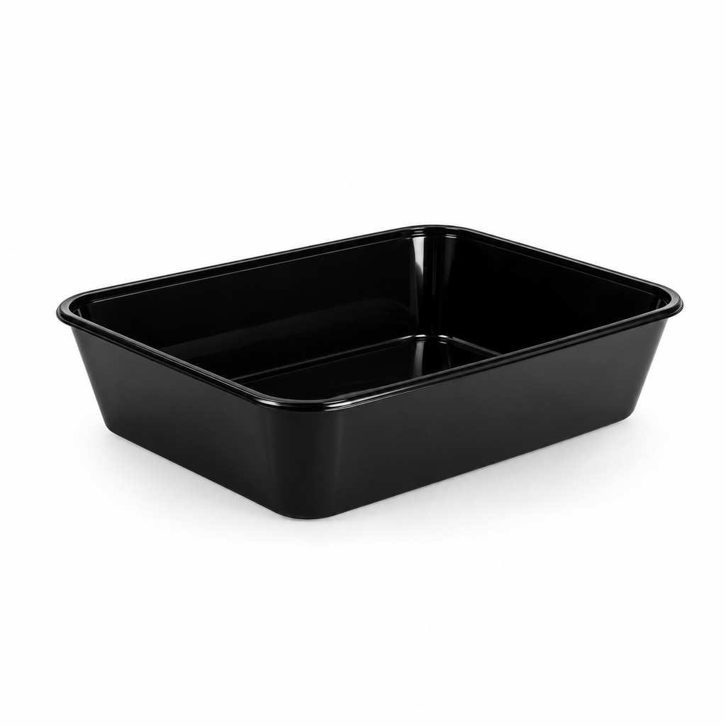 [00-2702] Barquette micro-ondes - 650 cc noir compatible micro-ondes - container set combiné 175 série