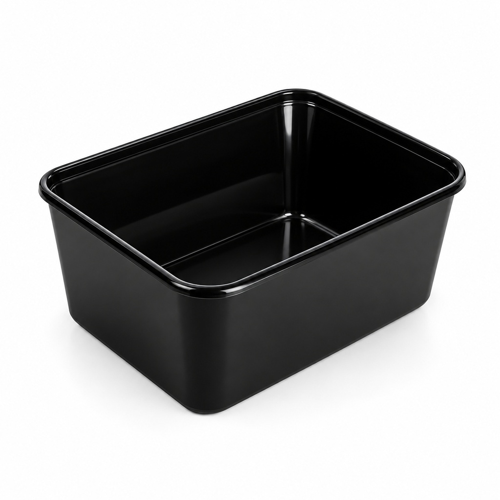 [00-2704] Barquette micro-ondes - 1000 cc noir compatible micro-ondes - container set combiné 175 série