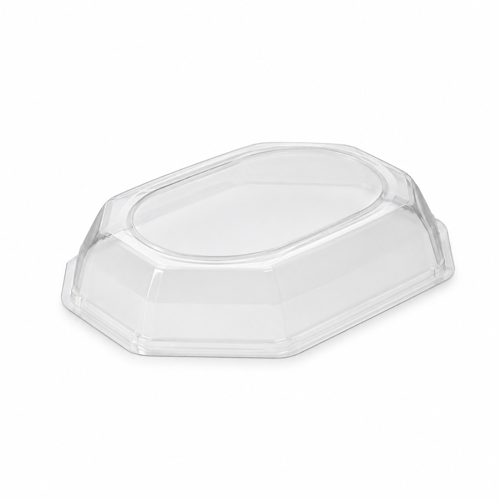 [00-2717] Plateau traiteur octogonal - couvercle 30 cm transparent PET