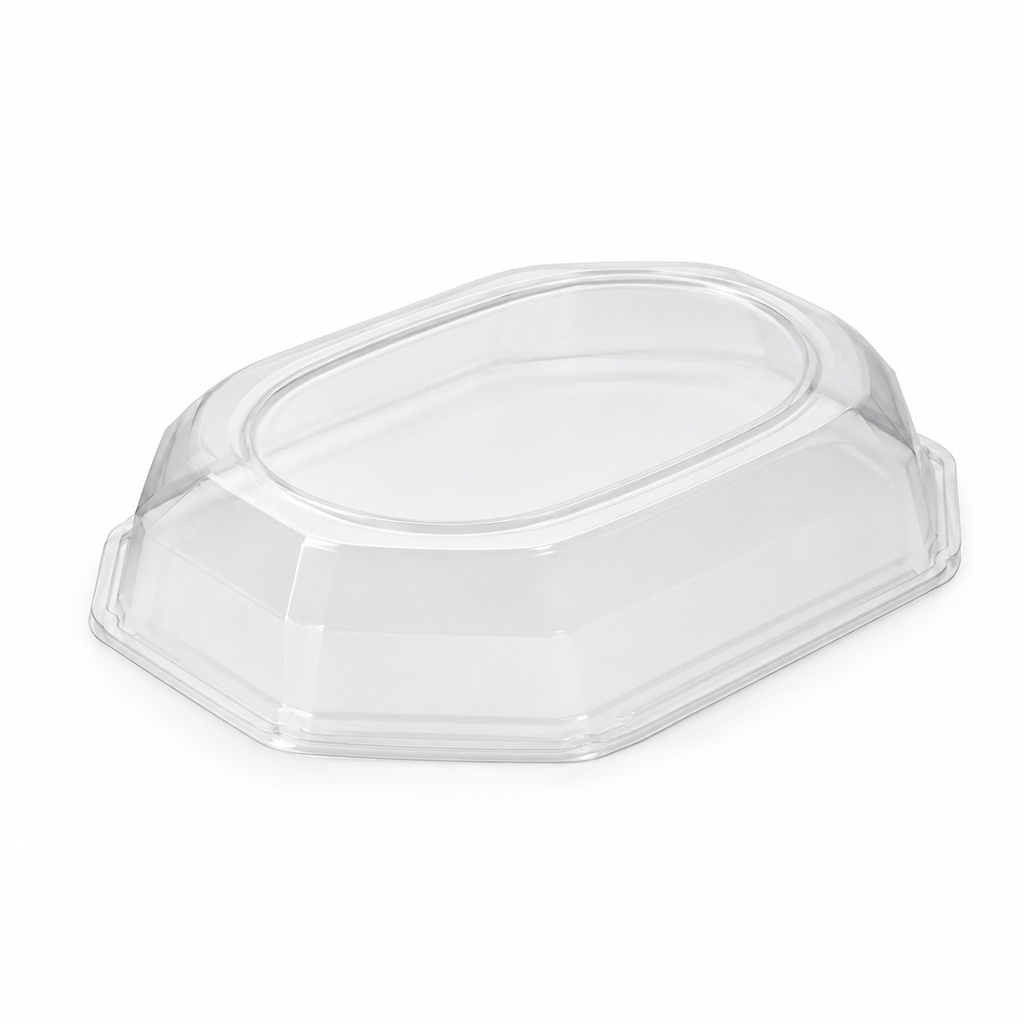 [00-2719] Plateau traiteur octogonal - couvercle 35 cm transparent PET