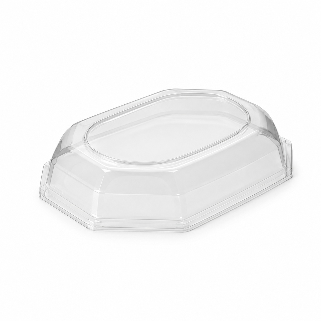 [00-2721] Plateau traiteur octogonal - couvercle 45 cm transparent PET
