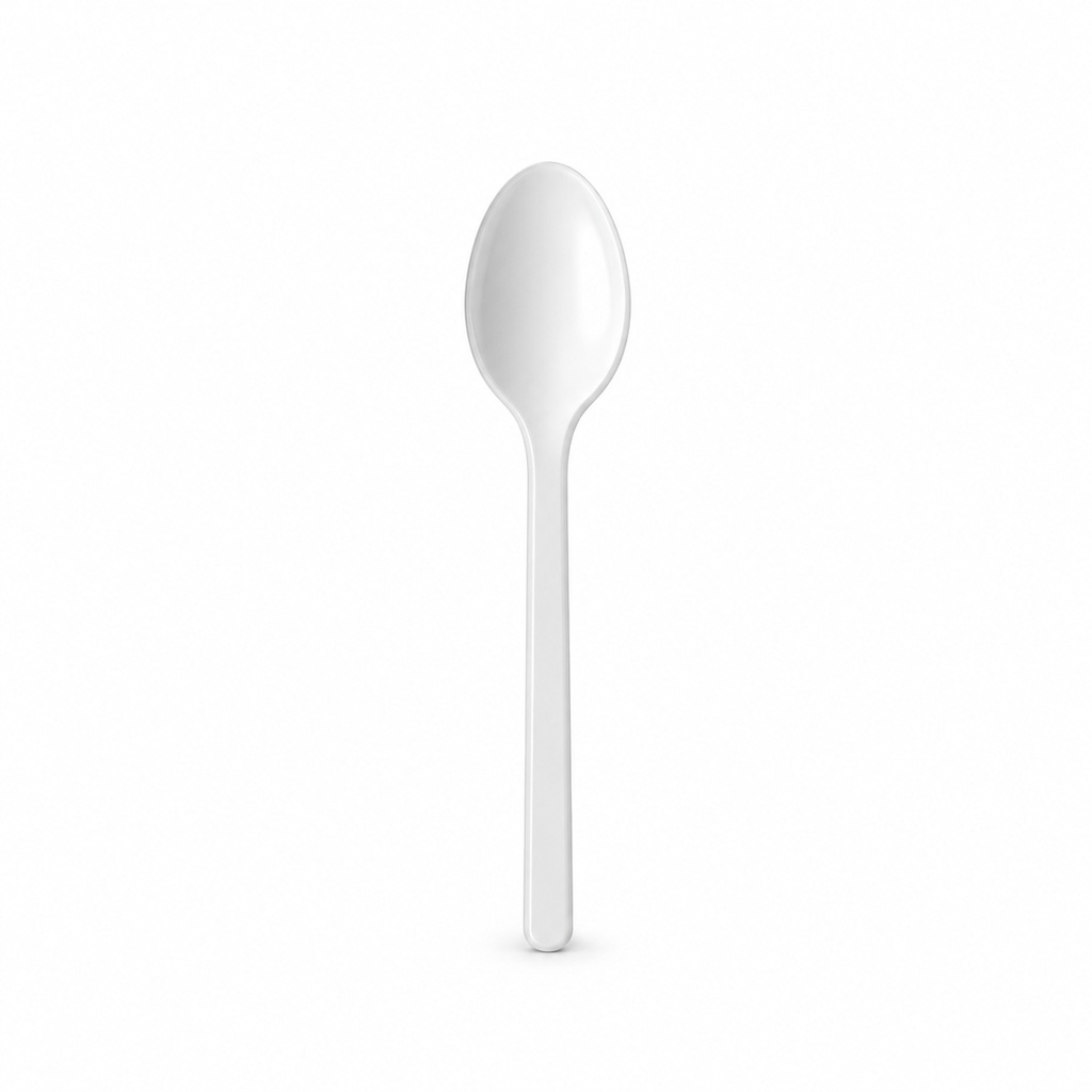 [00-2739] Cuillére a café PP - blanc réutilisable