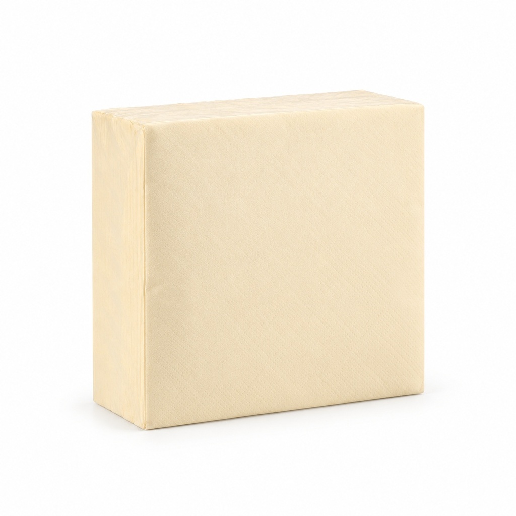 [00-2779] Serviettes de table - Lux serviettes 33x33 2 plis creme - 1/4