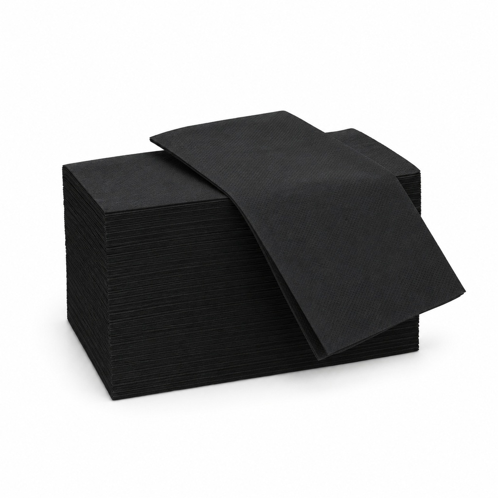 [00-2787] Serviettes de table - Lux serviettes 33x33 2 plis noir 1./8
