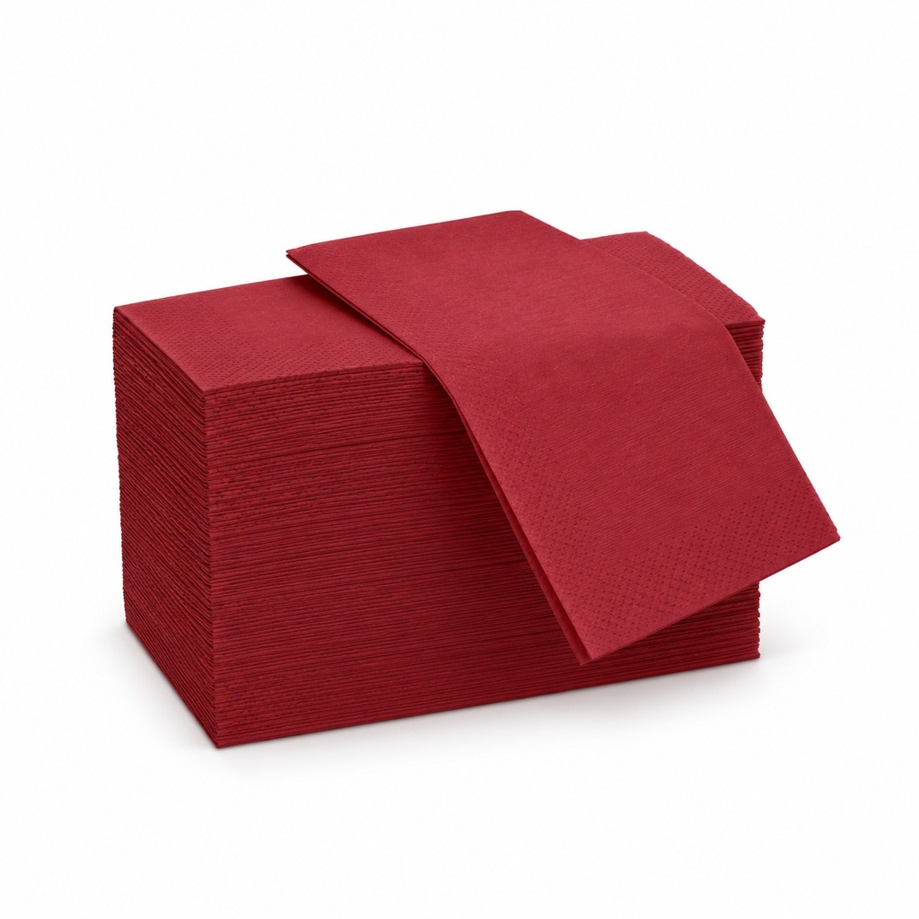 [00-2788] Serviettes de table - Lux serviettes 33x33 2 plis bordaux - 1/8