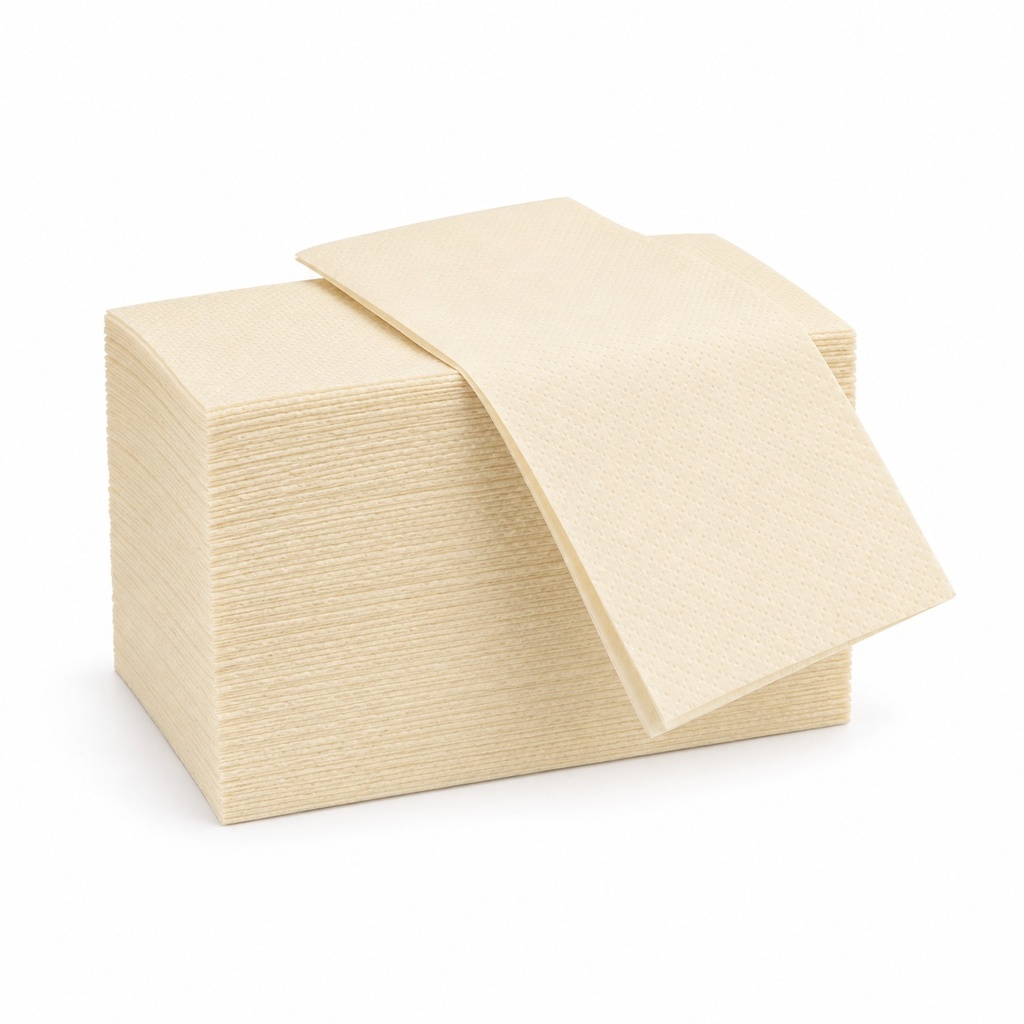 [00-2789] Serviettes de table - Lux serviettes 33x33 2 plis creme - 1/8
