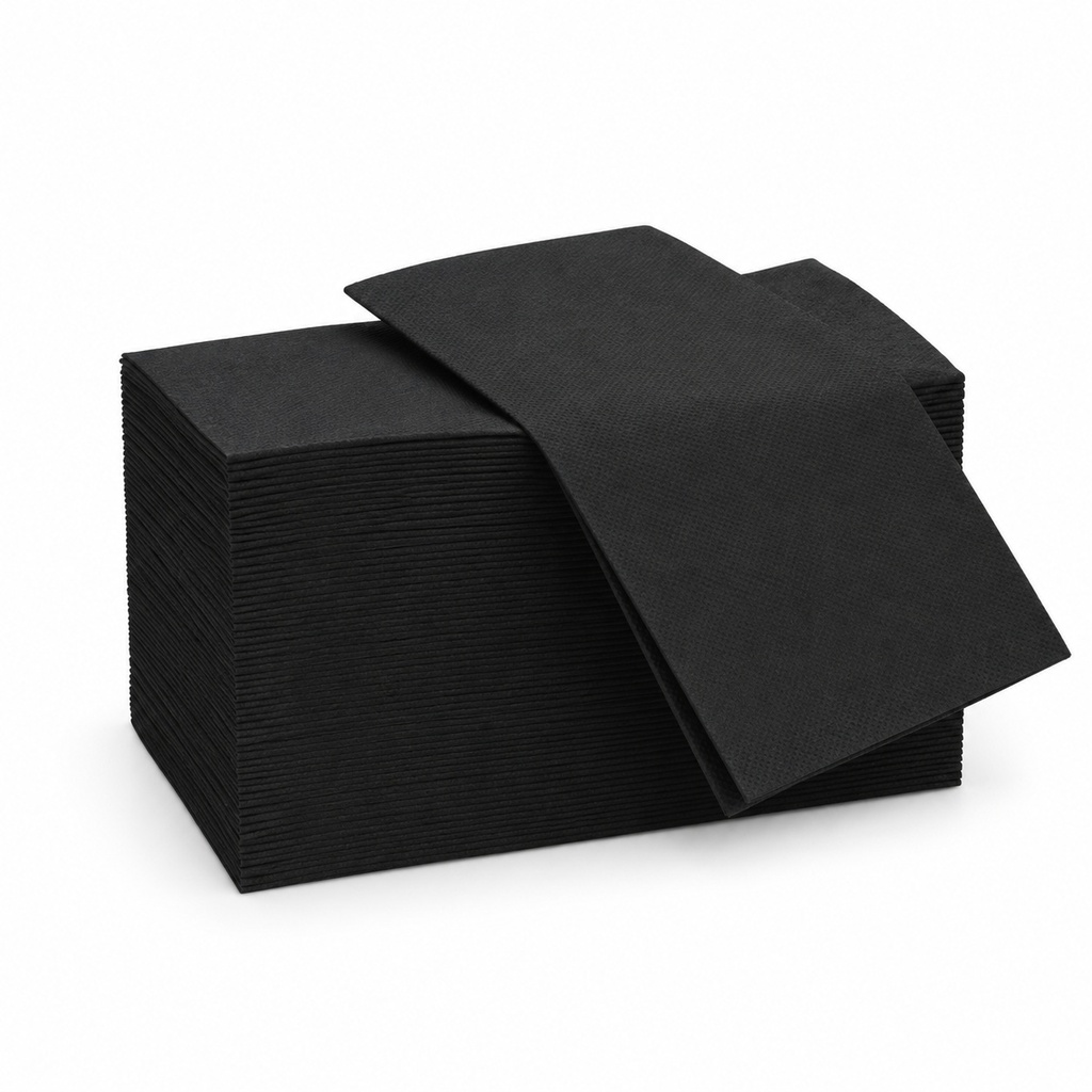 [00-2792] Serviettes de table - Lux serviettes 40x40 2 plis noir 1./8