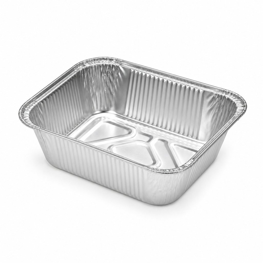 [00-2802] Barquette aluminium roulé - 475cc +L-env_ x_ x - mm rebord roulé