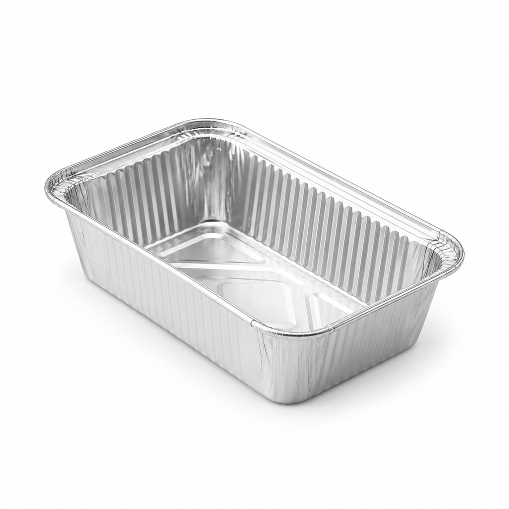 [00-2814] Barquette aluminium relevé - 450cc -~L-env._ x - mm rebord relevé