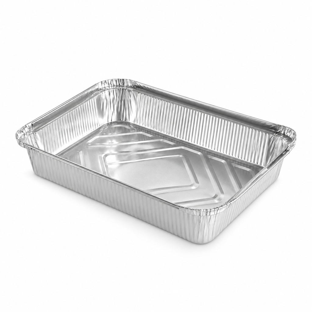 [00-2840] Barquette aluminium relevé - 3150cc +L- x _ x _ es mm - rebord relevé