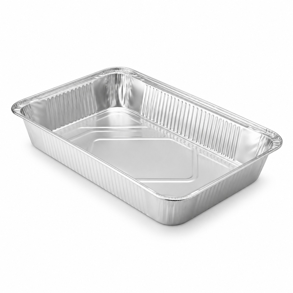 [00-2844] Barquette aluminium roulé - G9950 cc env. x _*_ es mm - rebord roulé