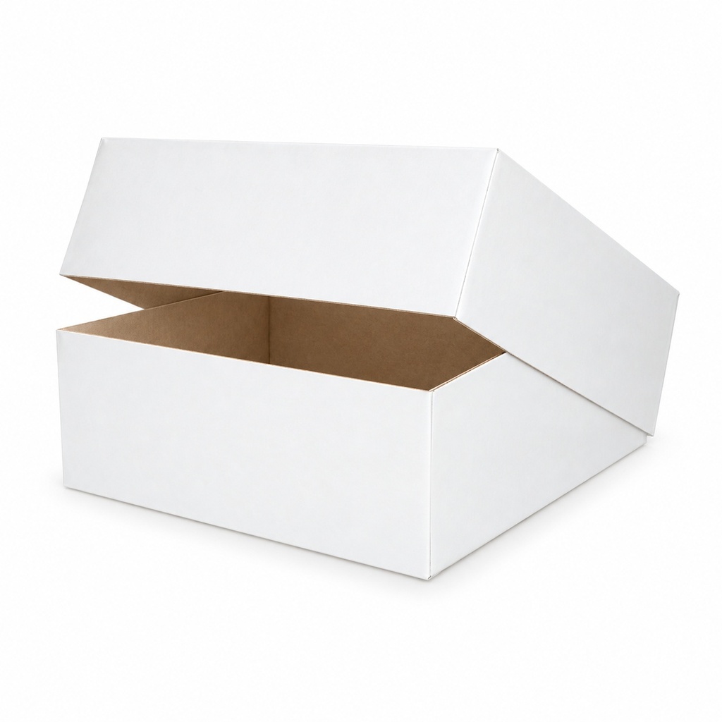 [00-2930] Carton pliant - boites a gateau carton blanc grande