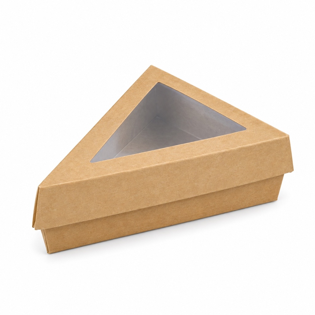 [00-2925] Carton pliant - boites a gateau (part de tarte) carton - brun