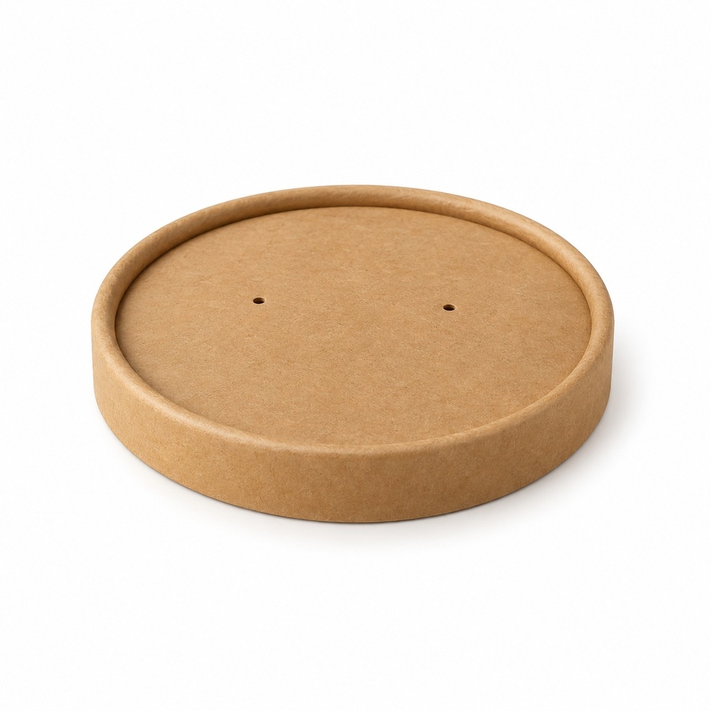 [00-2985] Couvercle Bols a soupe Kraft - Couvercle Kraft micro-ondable - 500ml/160z