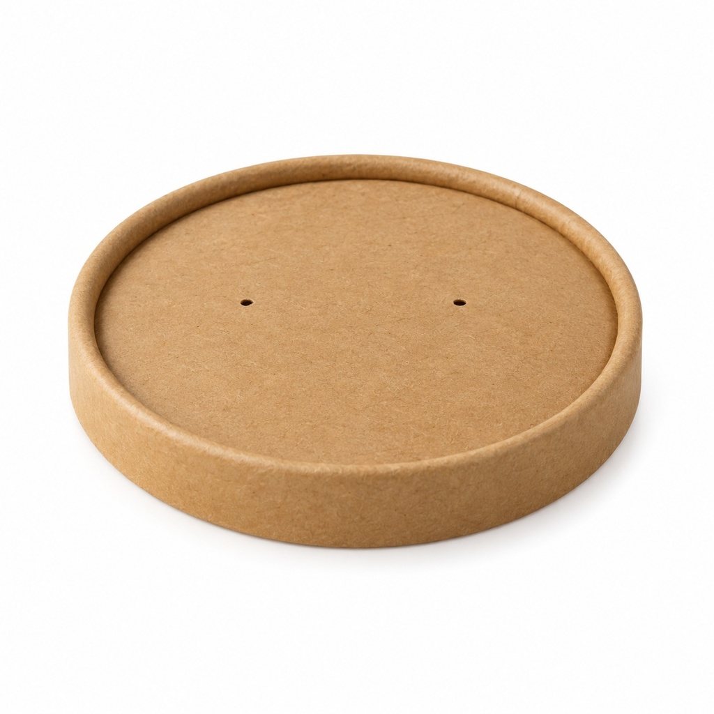 [00-2986] Couvercle Bols 4 soupe Kraft - Couvercle Kraft micro-ondable - 750ml/260z & 1000mI/320z