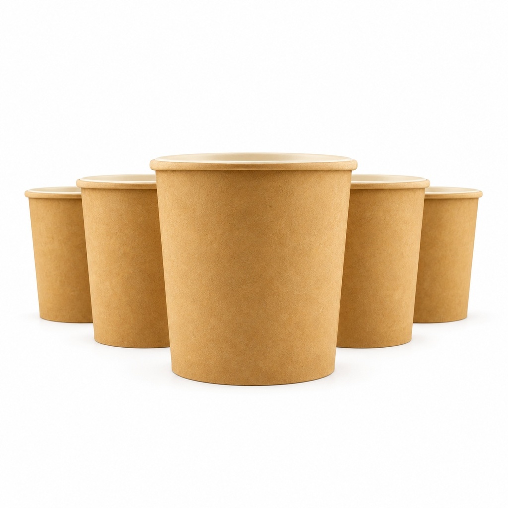 [00-2992] Bols a soupe Kraft/PE - 500ml/160z Kraft avec revétement - PE 115mm