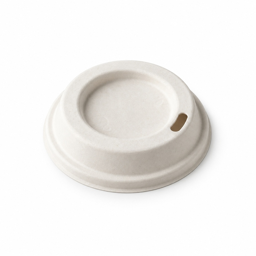 [00-3038] Couvercle Gobelet kraft - Couvercle blanc cassee pour 7.50z