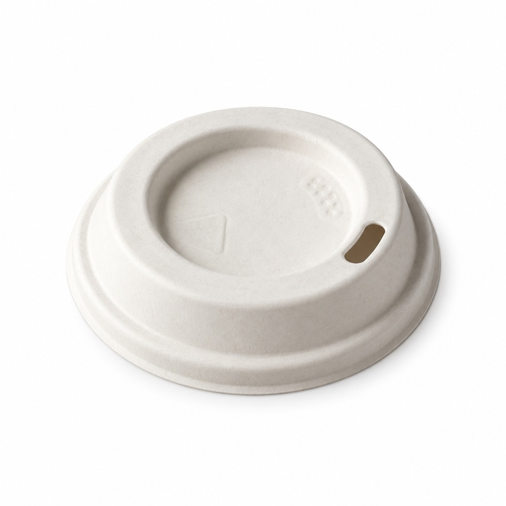 [00-3041] Couvercle Gobelet kraft - Couvercle blanc cassee pour 8 oz