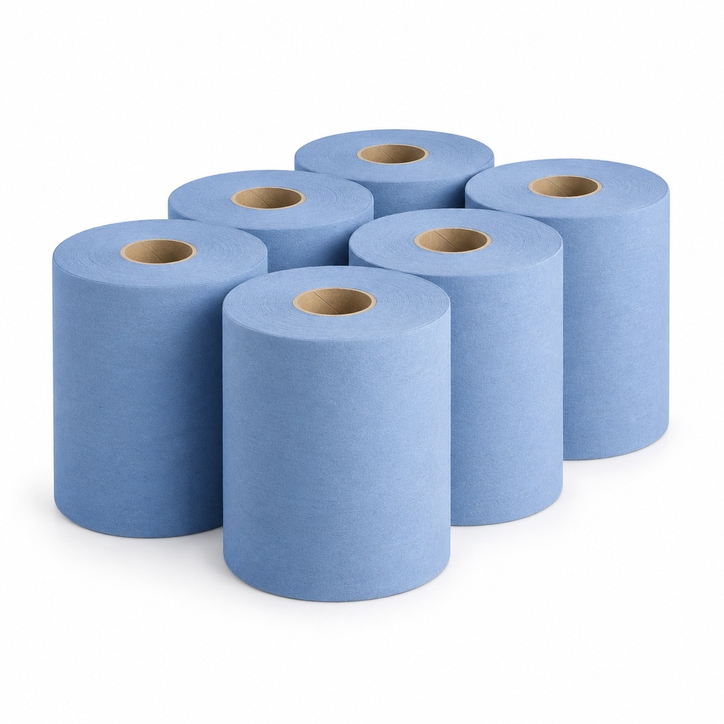 [00-3111] Rouleaux papier - Bobine d'essuyage bleue - basique - - 1 pli