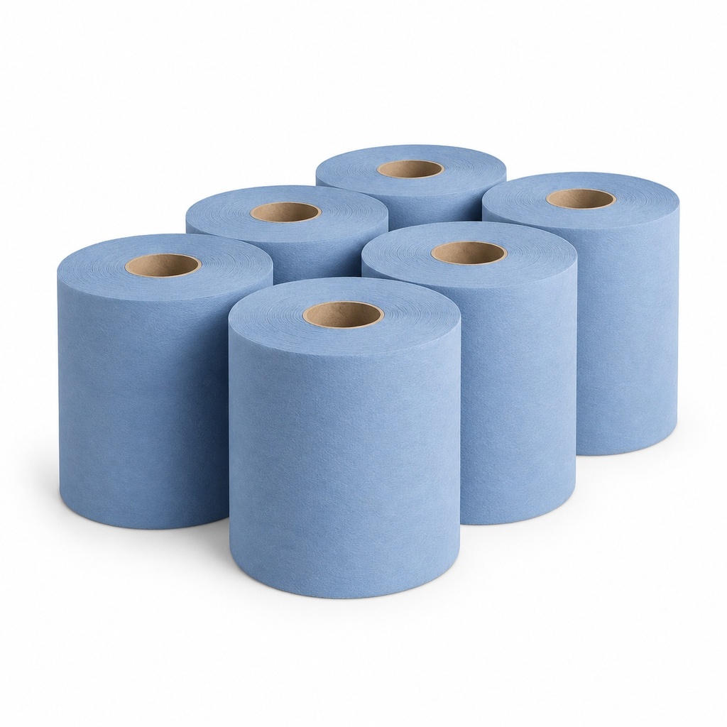 [00-3112] Rouleaux papier - Bobine d'essuyage bleue -résistante - 2pli
